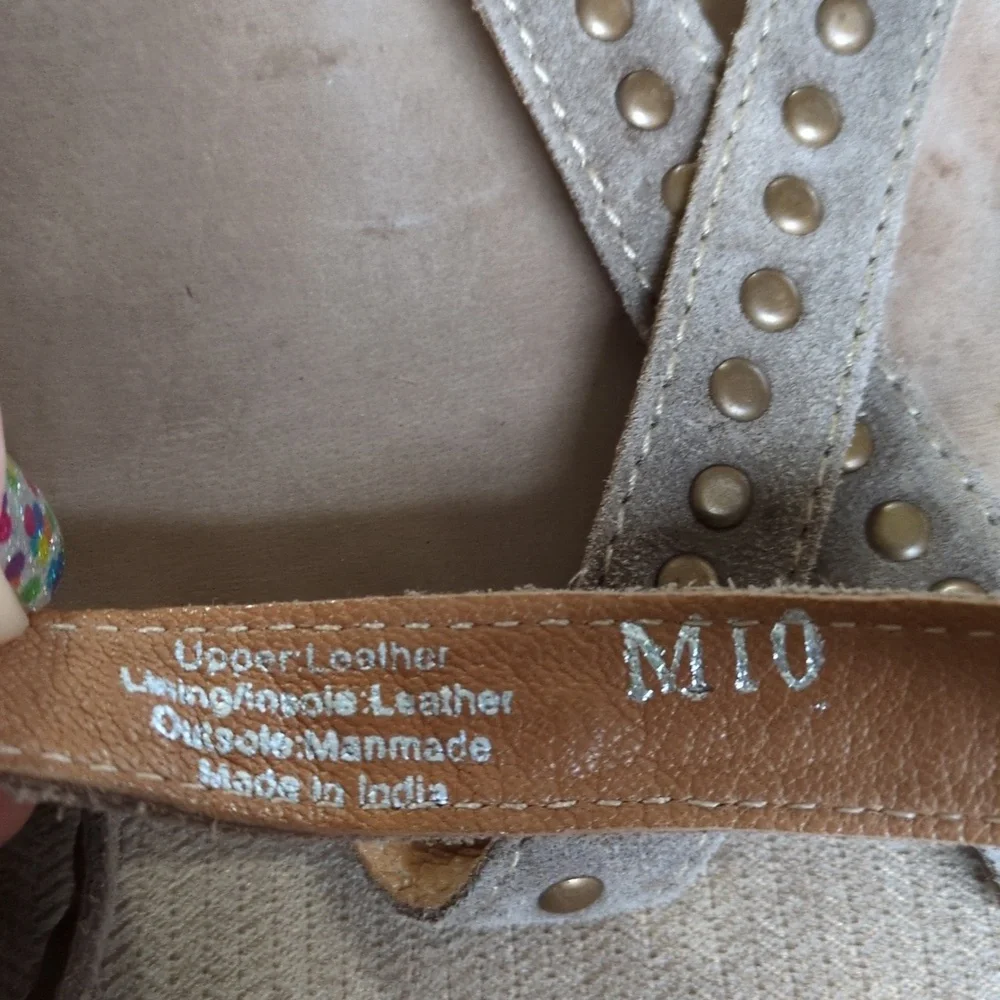 Rebels Studded Brown Sandals Size 10